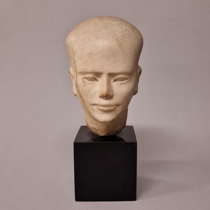 Marble head representing an Egyptian figure...