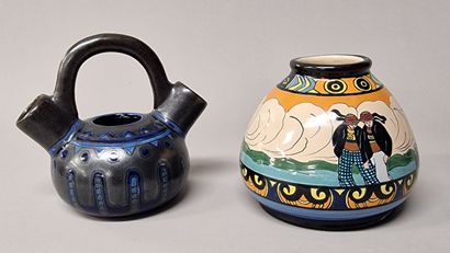 HENRIOT QUIMPER 

Ceramics including : VASE...