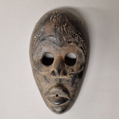 COTE D'IVOIRE, DAN - Wooden MASK with black...