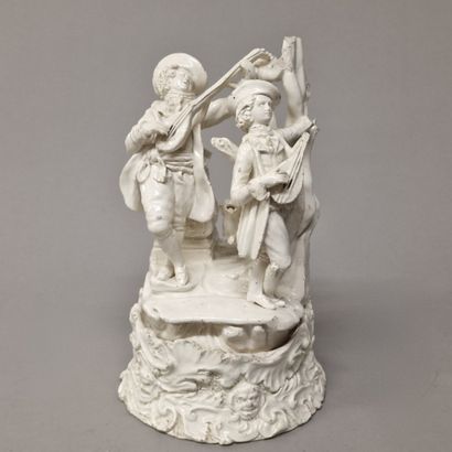 GROUPE EN FAIENCE d'Epoque XVIIIème-XIXème...