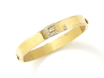 BRACELET JONC opening with screw in gold...