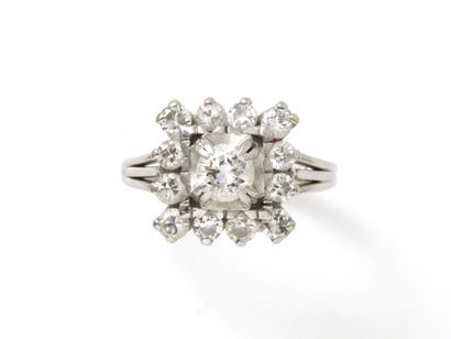 RING in white gold 750 and platinum 850 thousandths...