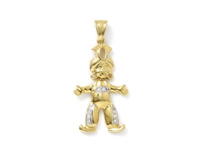 PENDANT in gold 750 thousandths, stylizing...