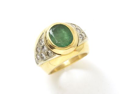 Ring JONC in gold 750 thousandths decorated...