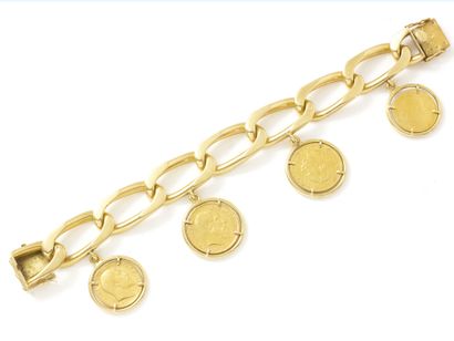 BRACELET ARTICULE in gold 750 thousandths,...