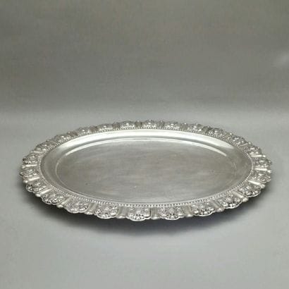 OVAL PLAT AND A ROUND PLAT on small topsy-turvy...