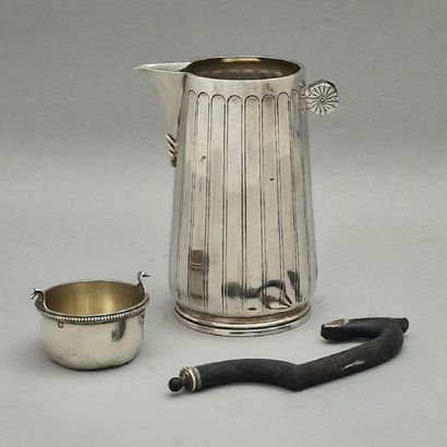 MILK POT AND TEAPASS ELEMENT in Minerva silver...