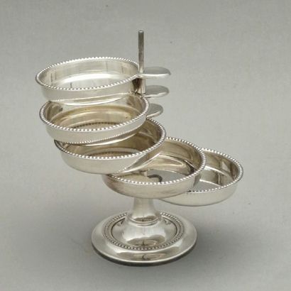 CHRISTOFLE - FLEURON -SET OF 5 TABLE ASHTRAYS...