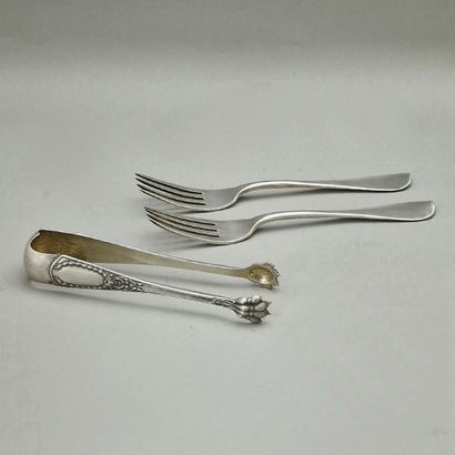 2 TABLE FORKS in silver 84 zolotnik - Russia...