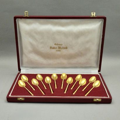 SET OF 12 silver plated MOKA SPoons by SAINT...