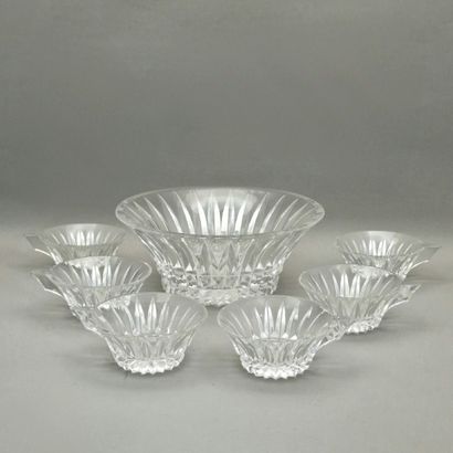 FRESH FRUIT SERVING SET in white cut crystal...