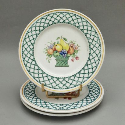 VILLEROY BOCH - BASKET MODEL - 6 FLAT DISHES...