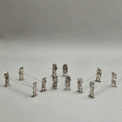 SET OF 12 SILVER HOLDERS - Indochina Mid...