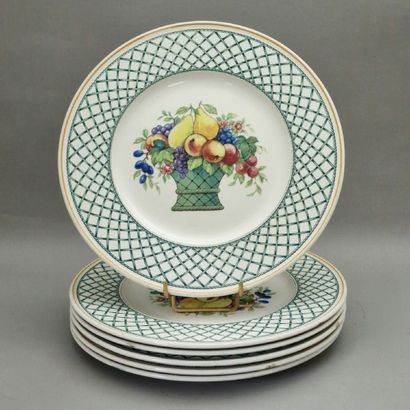 VILLEROY BOCH - BASKET MODEL - 6 FLAT DISHES...