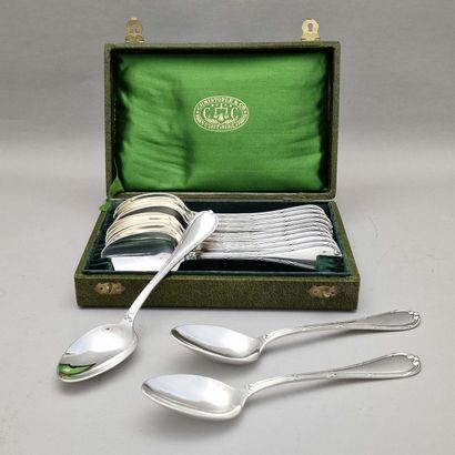 CHRISTOFLE - RIBBON MODEL - 12 silver plated...