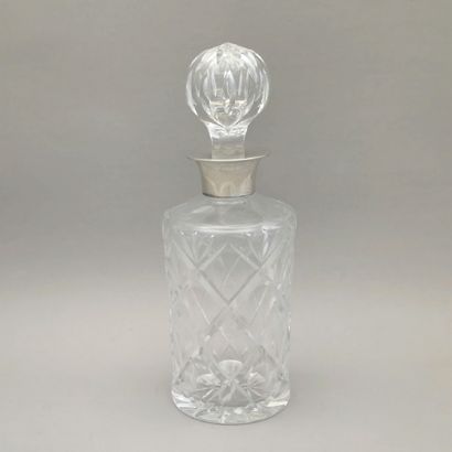 ALCOHOL JUG made of white cut crystal and...