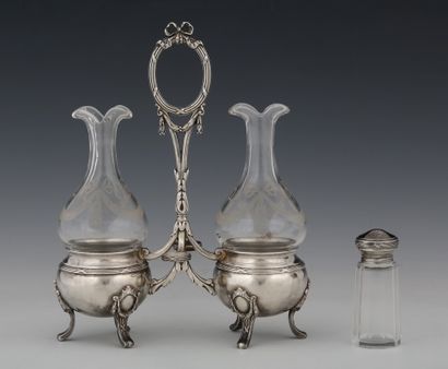 SET OF 4 SALONS in Minerva silver 950 Millièmes...