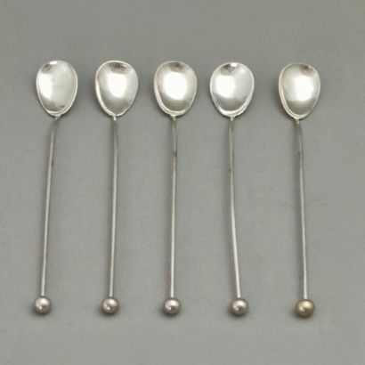 SET OF 11 LONG DRINK SPoons in plain silver...