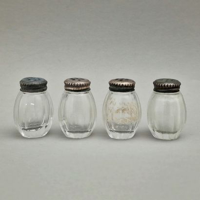 CHRISTOFLE - SET OF 4 INDIVIDUAL GLASS SHELVES...