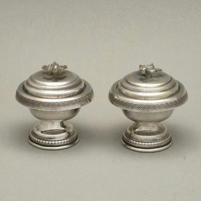 PAIR OF SMALL SILVER COVERS - Egypt XXth...