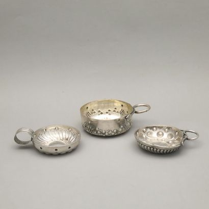 3 WINE TUBES in Minerva silver 950 Millièmes...
