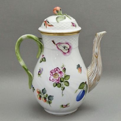 HEREND HUNGARY - A white porcelain COFFEE...