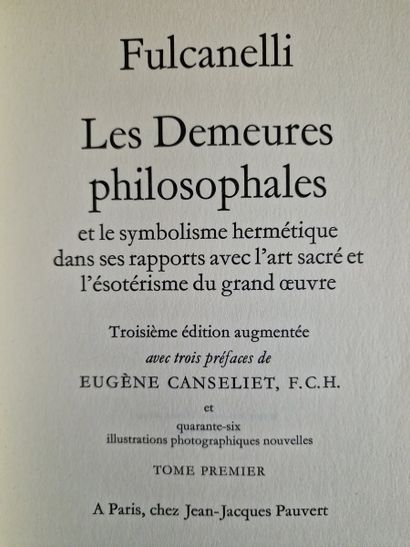 LES DEMEURES PHILOSOPHALES, (FULCANELLI),...