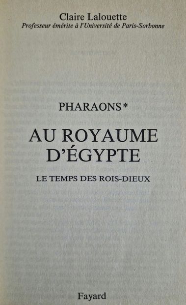9 WORKS OF EGYPTOLOGY : 
- AU ROYAUME D'EGYPTE...
