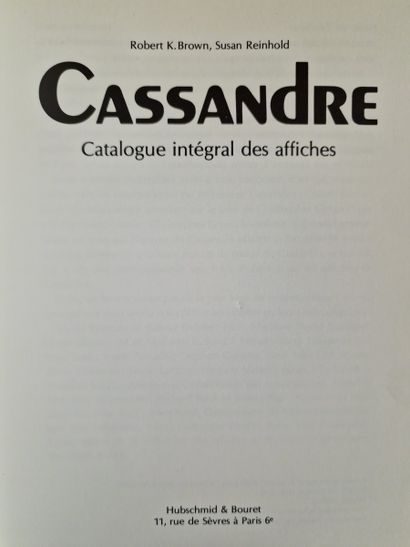 3 BOOKS ON CASSANDRE : 
- A.M. CASSANDRE...