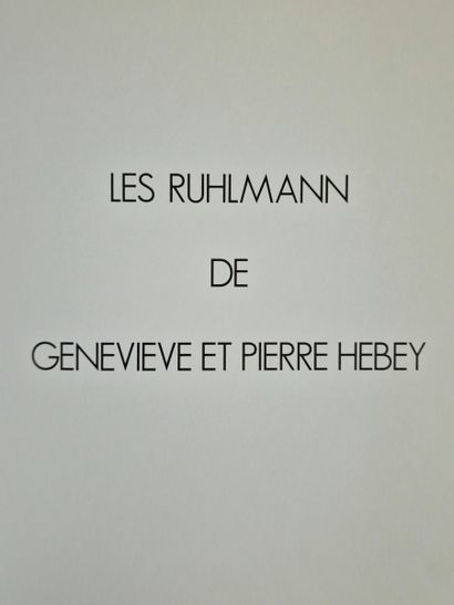 CATALOGUE RUHLMANN DE PIERRE ET GENEVIEVE...