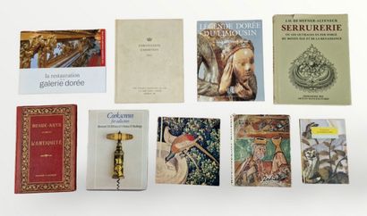 9 OUVRAGES SUR DIVERSES SPECIALITES (SERRURERIE-PORCELAINE-TAPISSERIE-PIERRES...