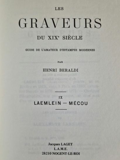 LES GRAVEURS DU XIXe SIECLE GUIDE DE L'AMATEUR...