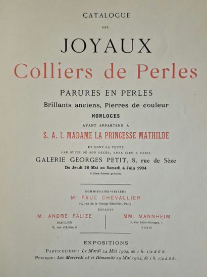 JOYAUX DE S.A.I MADAME LA PRINCESSE MATHILDE,...