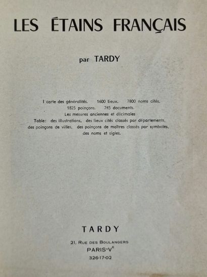 TARDY - LES ETAINS FRANCAIS, Paris, 1964

(Etat...