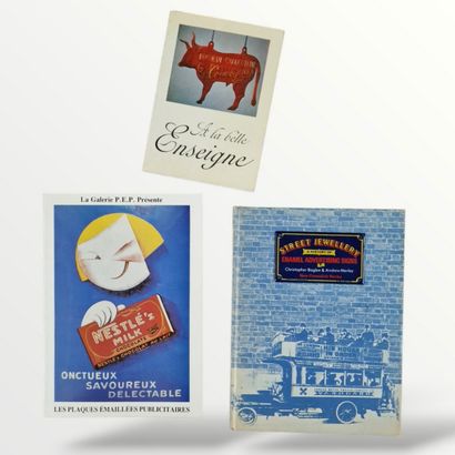3 BOOKS ON ENAMEL ADVERTISING SIGNS AND PLAQUES...