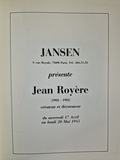 JEAN ROYERE Décorateur à Paris, (Coll.),...