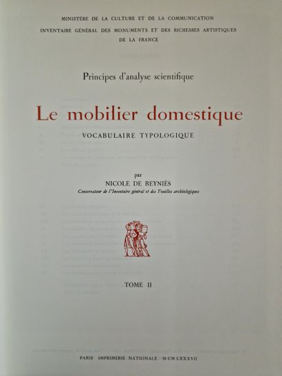 - LE MOBILIER DOMESTIQUE, Vocabulaire typologique...