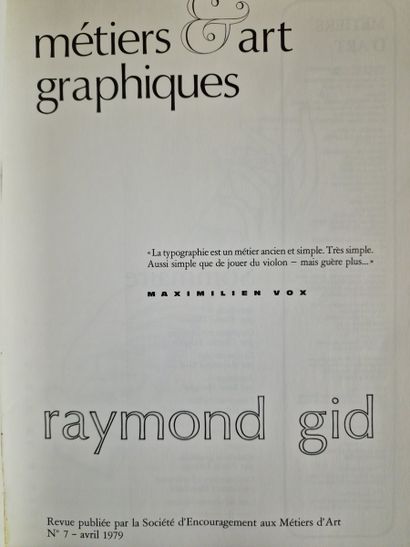 2 BOOKS ON RAYMOND GID : 
- RAYMOND GID,...