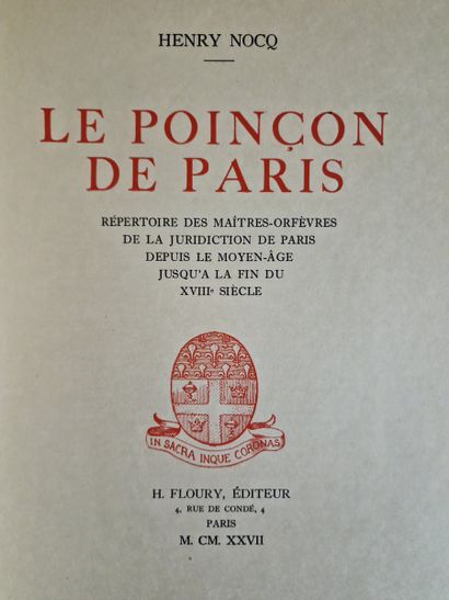 LE POINCON DE PARIS Répertoire des Maîtres...