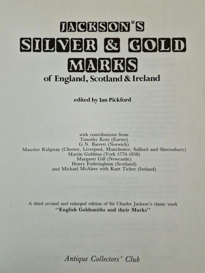 JACKSON’S SILVER GOLD MARKS of England, Scotland...