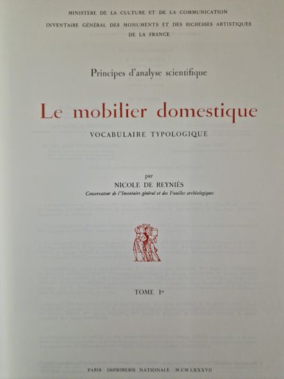 - LE MOBILIER DOMESTIQUE, Vocabulaire typologique...