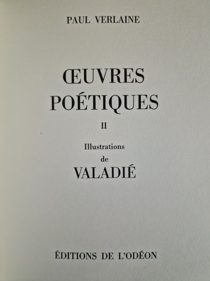 OEUVRES POETIQUES, (VERLAINE, Paul (1844-1896)),...