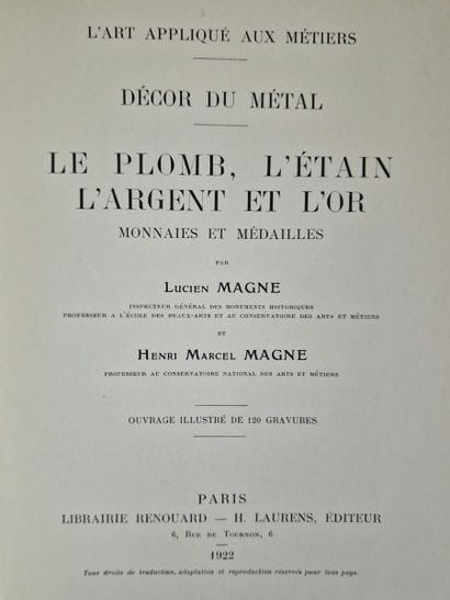 6 OUVRAGES SUR L'ORFEVRERIE ET LES ETAINS...