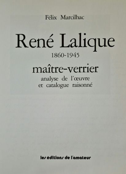 R. LALIQUE Catalogue raisonné de l'œuvre...