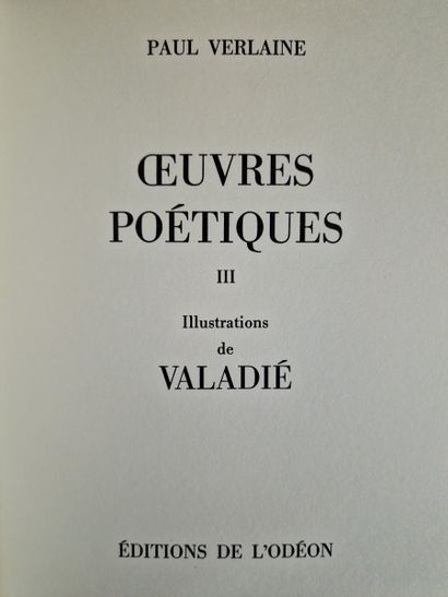 OEUVRES POETIQUES, (VERLAINE, Paul (1844-1896)),...