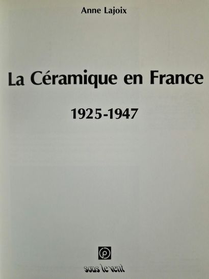 3 WORKS ON CERAMICS IN THE XXth CENTURY:
-...