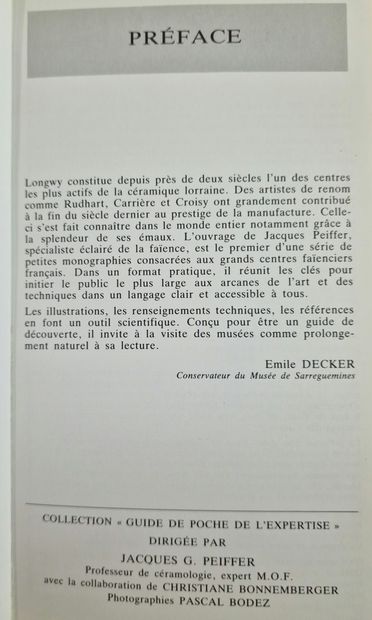7 BOOKS ON CERAMICS :
- LA CERAMIQUE EUROPEENNE,...