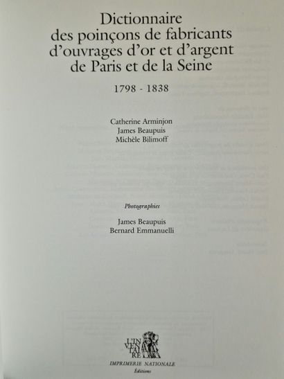DICTIONNAIRE DES POINCONS ET FABRICANTS D'OUVRAGES...