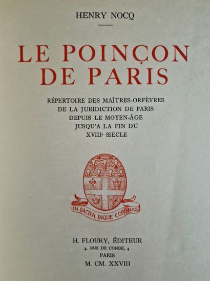 LE POINCON DE PARIS Répertoire des Maîtres...