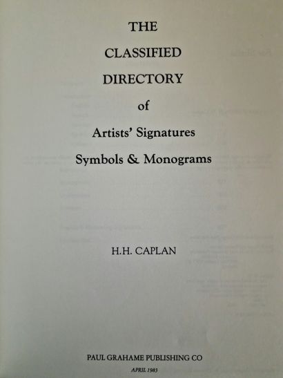 3 ART DICTIONARIES : 
- THE CLASSIFIED DIRECTORY...